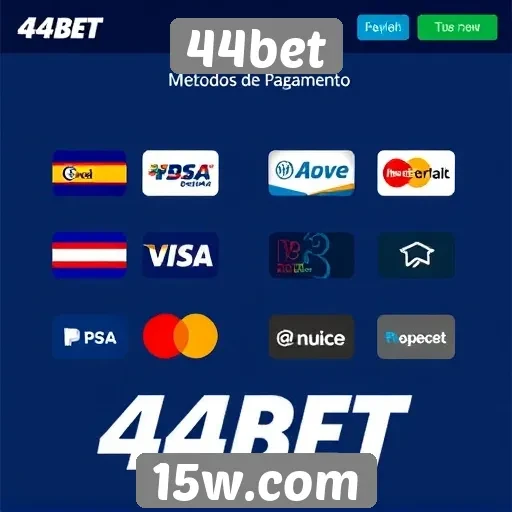 Métodos de pagamento disponíveis no 44bet